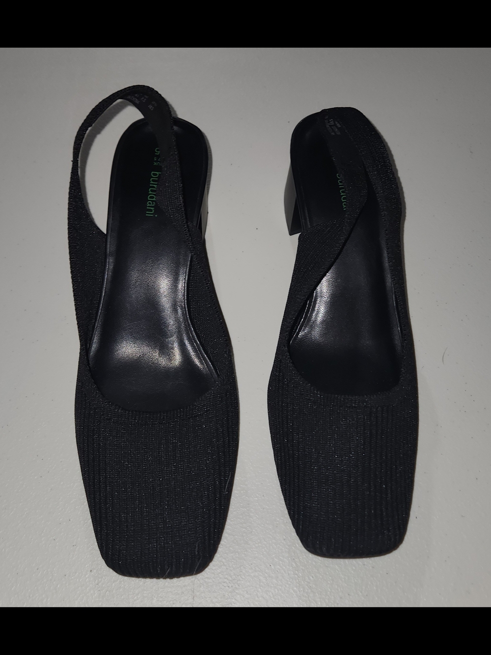 Burudani Stretch Knit Slingback Heels in Black Size 9.5